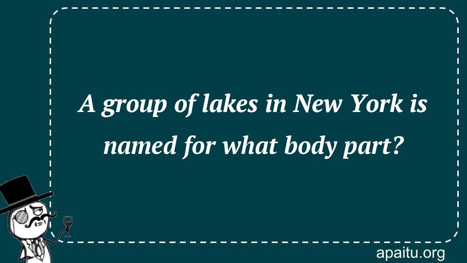 A group of lakes in New York is named for what body part?