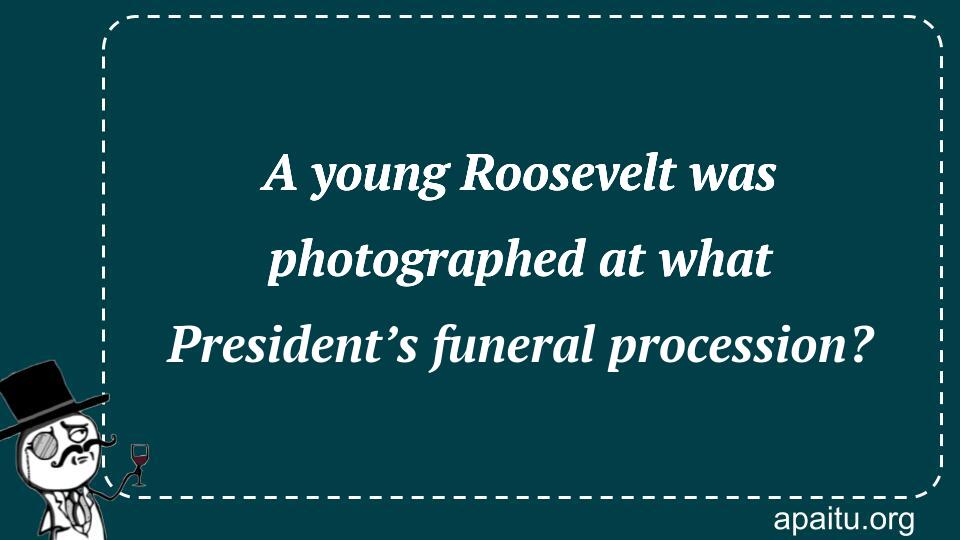 A young Roosevelt was photographed at what President’s funeral procession?