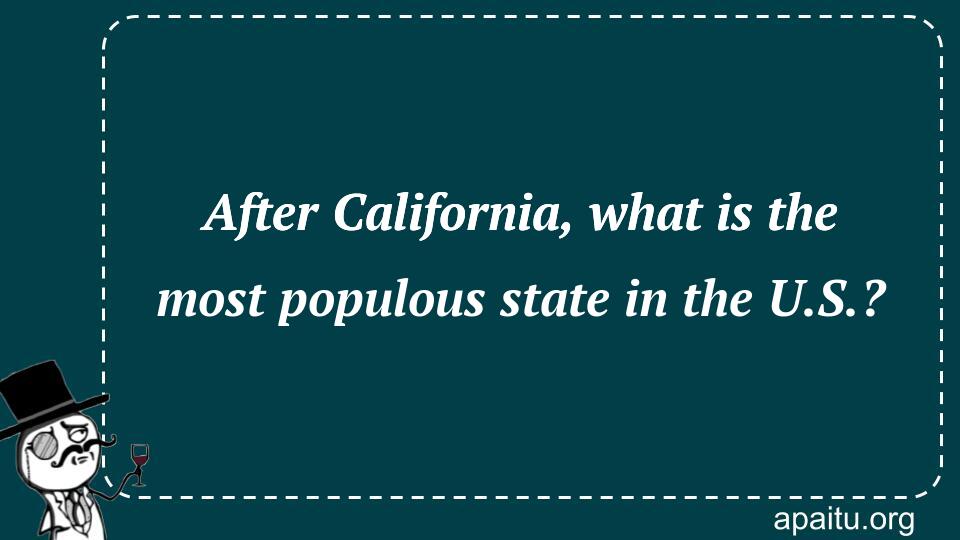 After California, what is the most populous state in the U.S.?