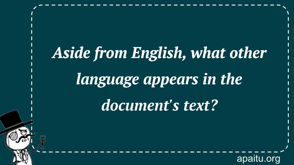 Aside from English, what other language appears in the document`s text?