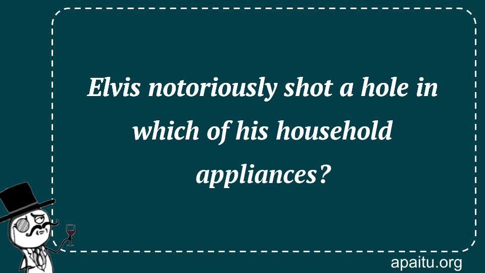 Elvis notoriously shot a hole in which of his household appliances?