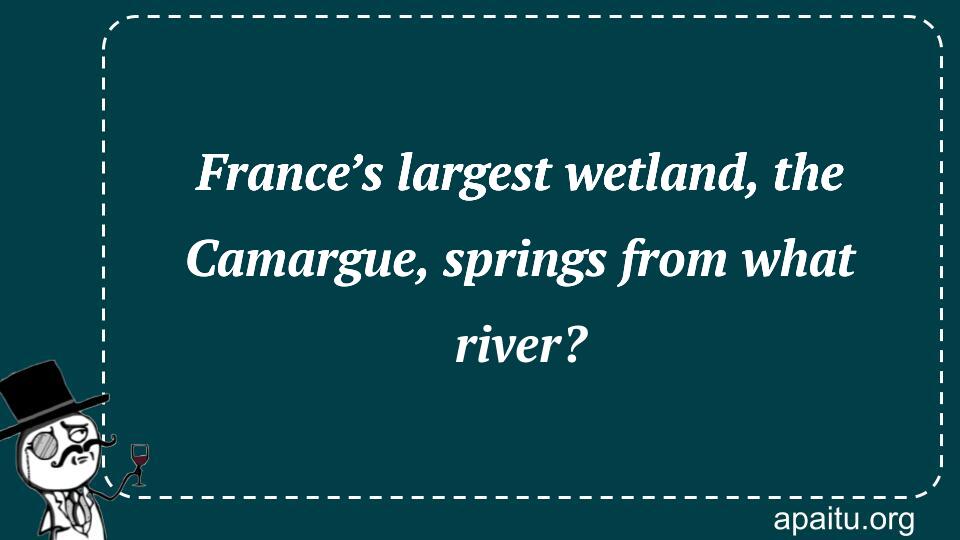 France’s largest wetland, the Camargue, springs from what river?