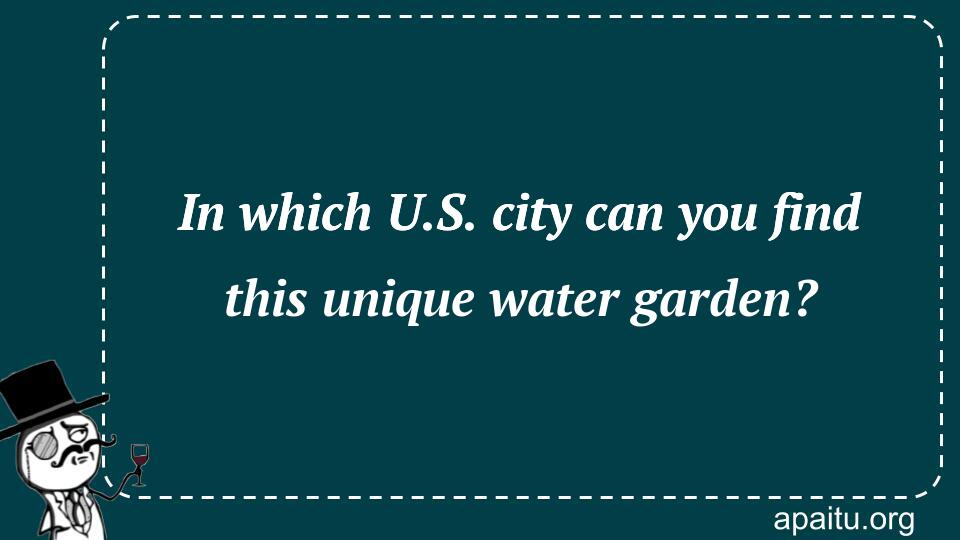 In which U.S. city can you find this unique water garden?