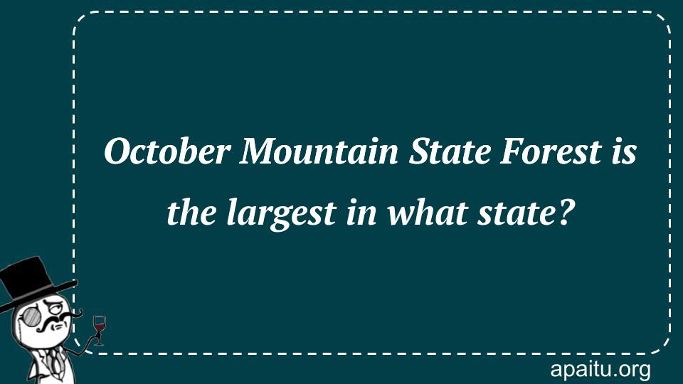 October Mountain State Forest is the largest in what state?