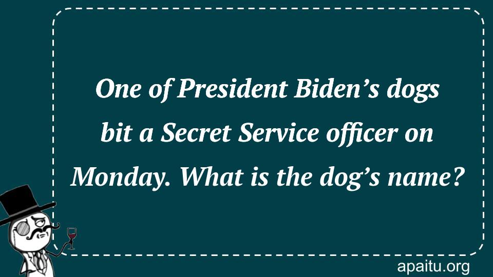 One of President Biden’s dogs bit a Secret Service officer on Monday. What is the dog’s name?