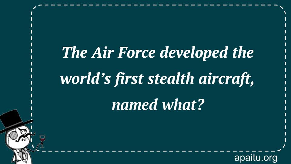 The Air Force developed the world’s first stealth aircraft, named what?