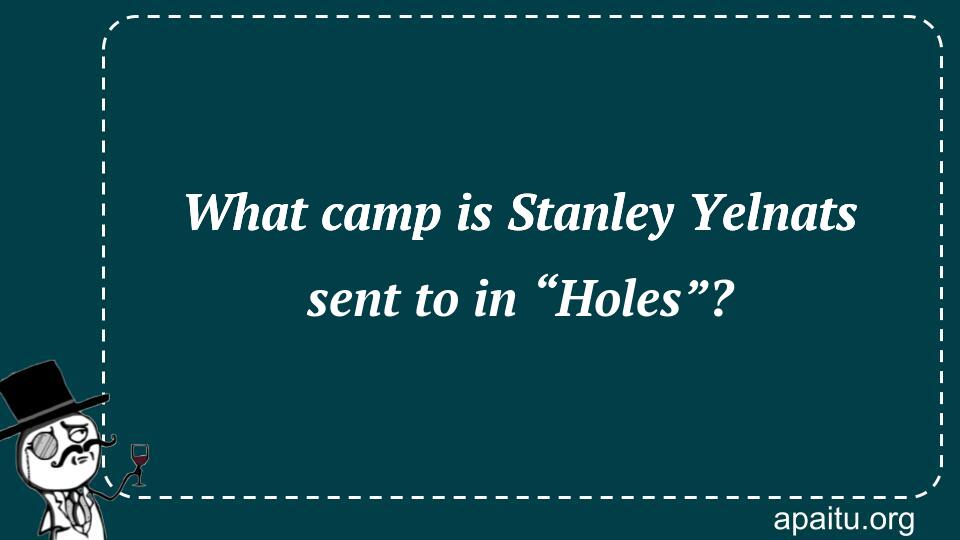 What camp is Stanley Yelnats sent to in “Holes”?