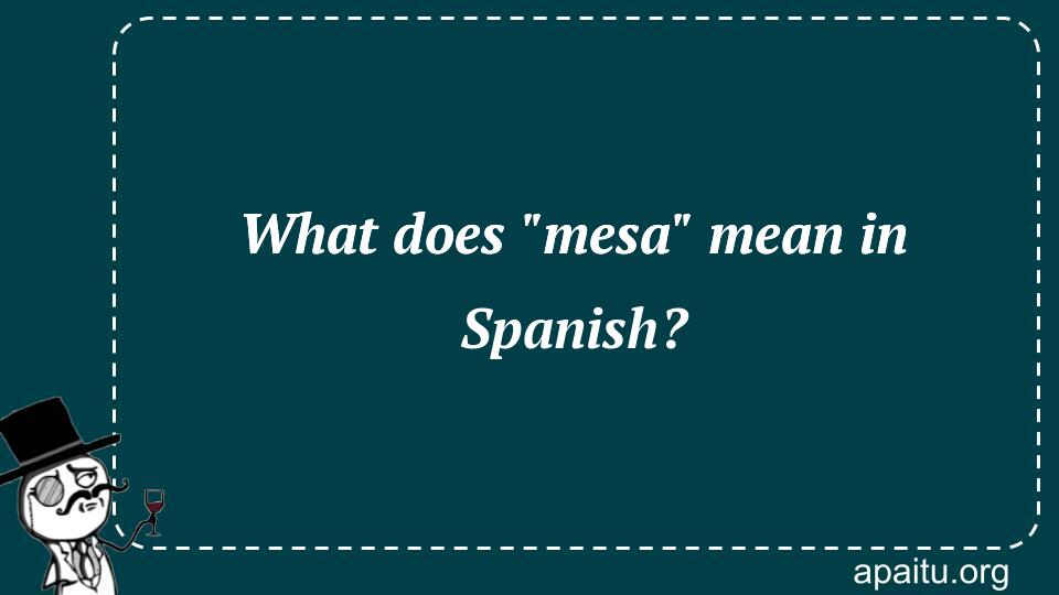 what-does-mesa-mean-in-spanish-answer