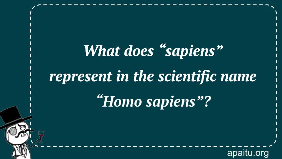 What does “sapiens” represent in the scientific name “Homo sapiens”?