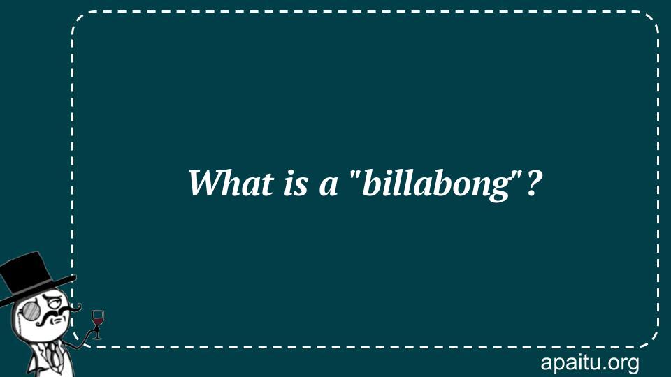 What is a `billabong`?