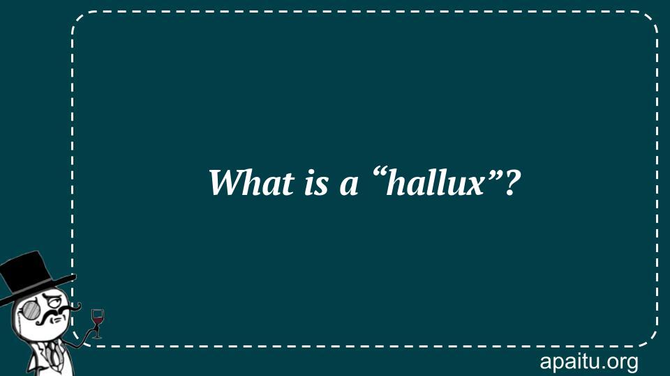 What is a “hallux”?