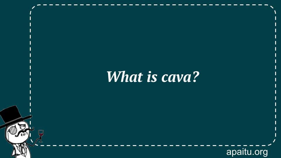 What is cava?