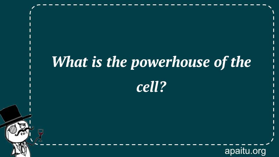 What is the powerhouse of the cell?