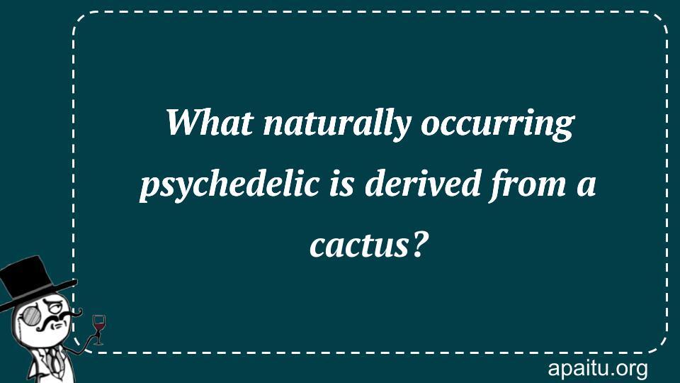 What naturally occurring psychedelic is derived from a cactus?