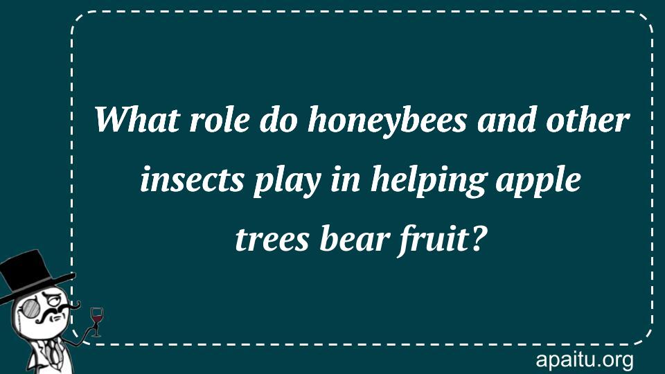 What role do honeybees and other insects play in helping apple trees bear fruit?