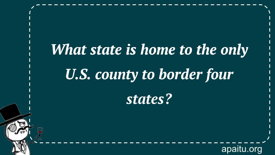 What state is home to the only U.S. county to border four states?