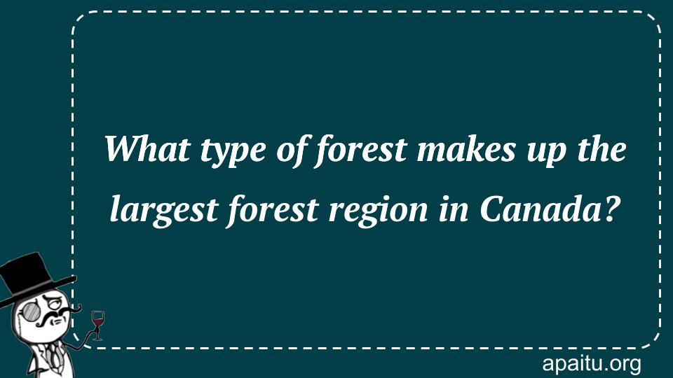 What type of forest makes up the largest forest region in Canada?