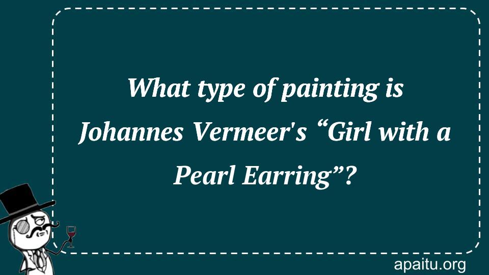 What type of painting is Johannes Vermeer`s “Girl with a Pearl Earring”?