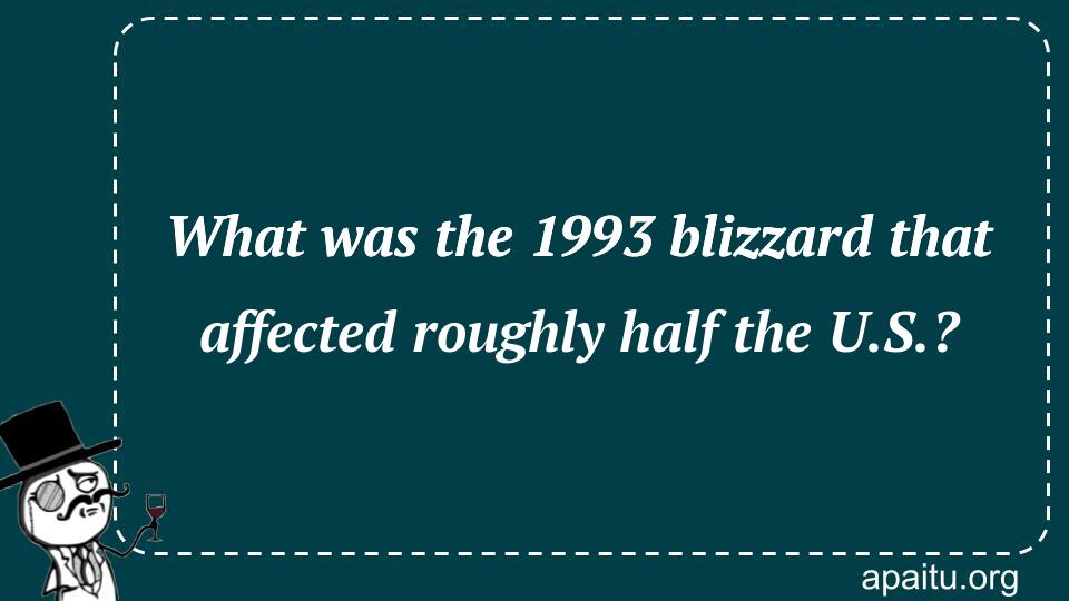 What was the 1993 blizzard that affected roughly half the U.S.?