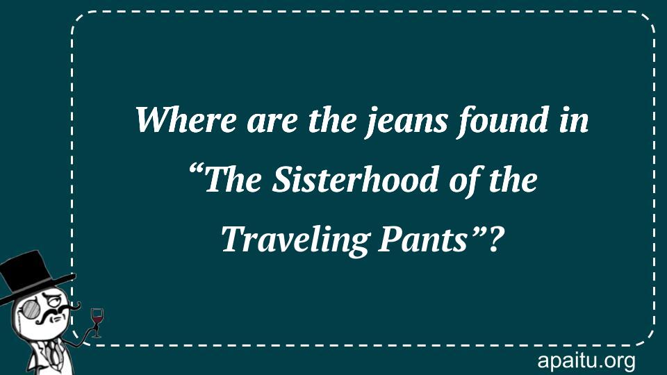 Where are the jeans found in “The Sisterhood of the Traveling Pants”?