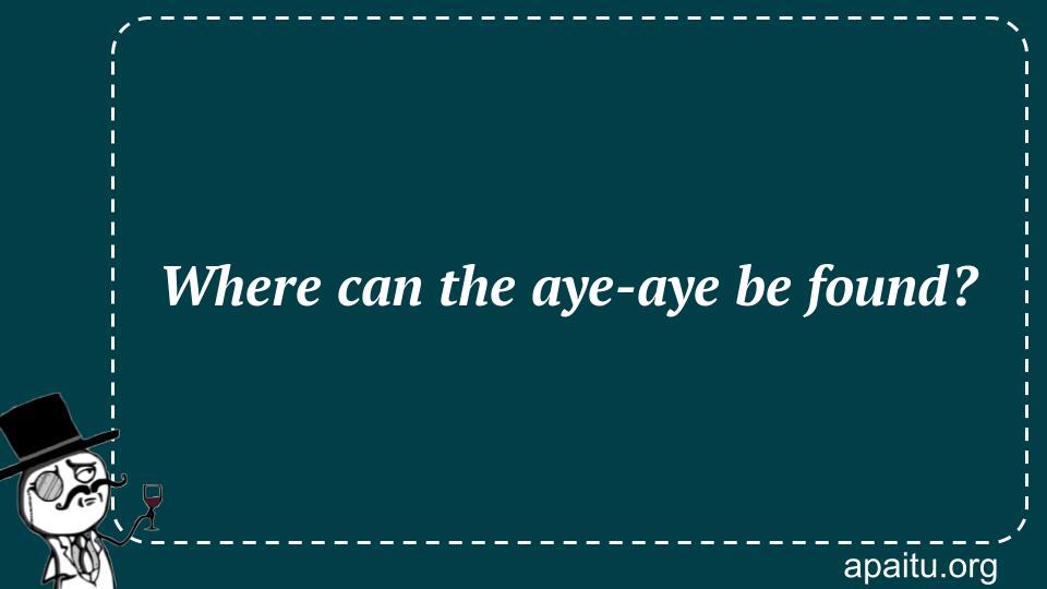 Where can the aye-aye be found?