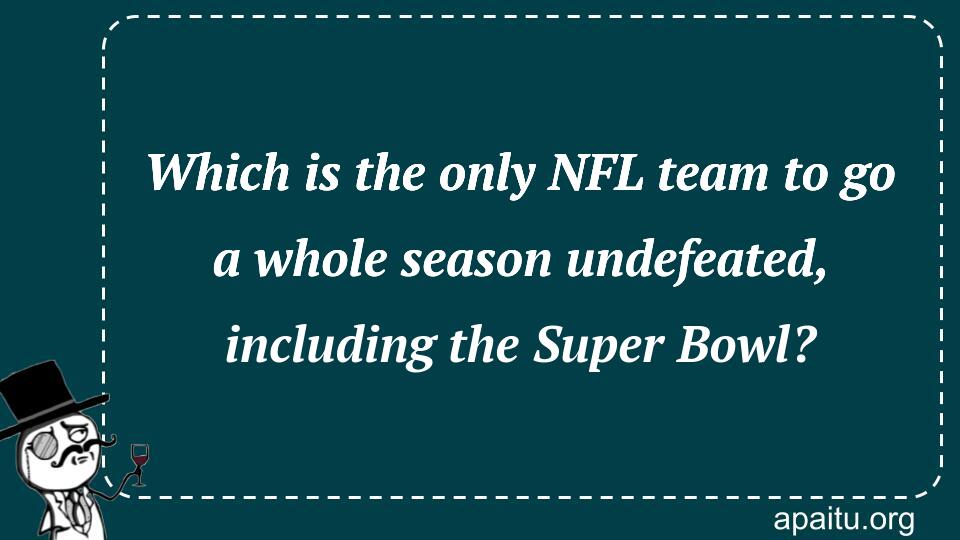 Which is the only NFL team to go a whole season undefeated, including the Super Bowl?