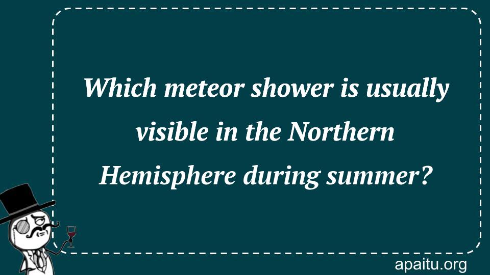 Which meteor shower is usually visible in the Northern Hemisphere during summer?