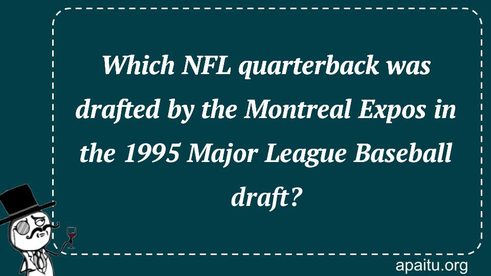 Which NFL quarterback was drafted by the Montreal Expos in the 1995 Major League Baseball draft?