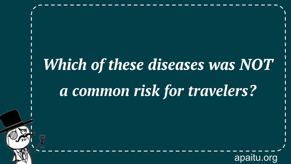 Which of these diseases was NOT a common risk for travelers?