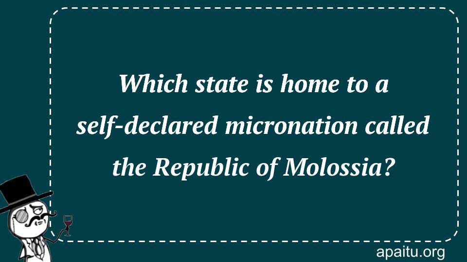 Which state is home to a self-declared micronation called the Republic of Molossia?