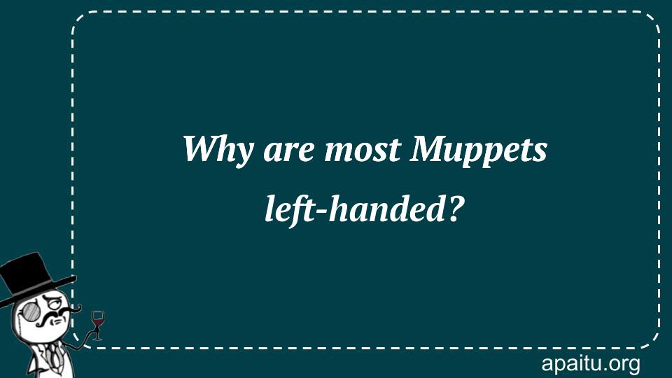 Why are most Muppets left-handed?