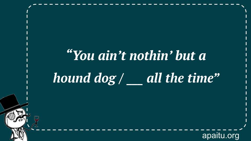 “You ain’t nothin’ but a hound dog / ___ all the time”